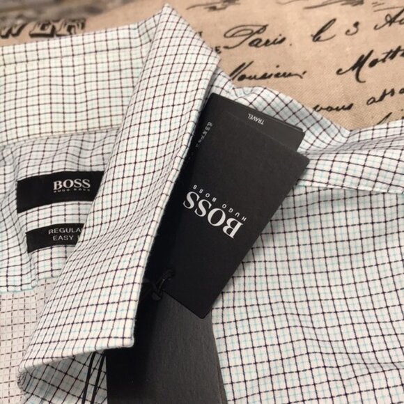 Hugo Boss Men's "Gordon" Regular Fit Plaid Dress Shirt - Picture 7 of 10